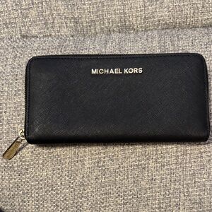 Michael Kors Black Zip-Around Wallet